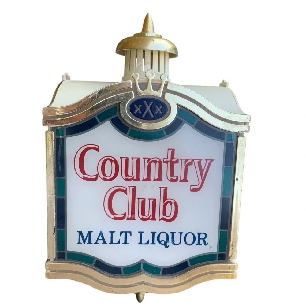 Vintage 1970's Country Club XXX Malt Liquor Lighted Beer Sign Pearl Brewing Co